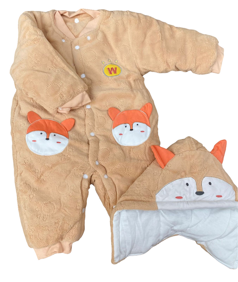 Imported winter romper with cap
