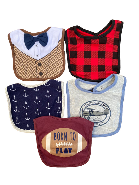 Brown bow bib set