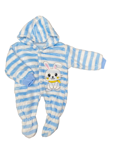 Blue lining fleece romper