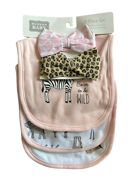 Wild zebra bibs and band set