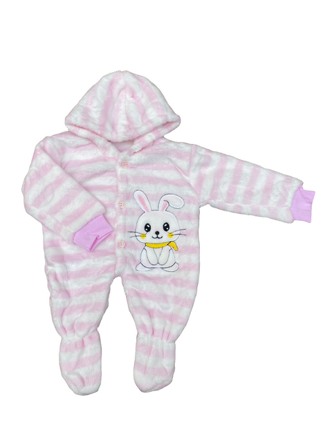 Pink lining fleece romper