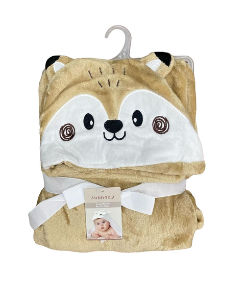 Caramel brown hooded fox  blanket