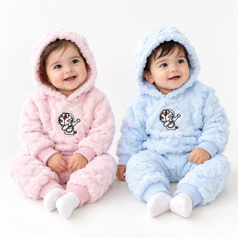 Hooded fur suits