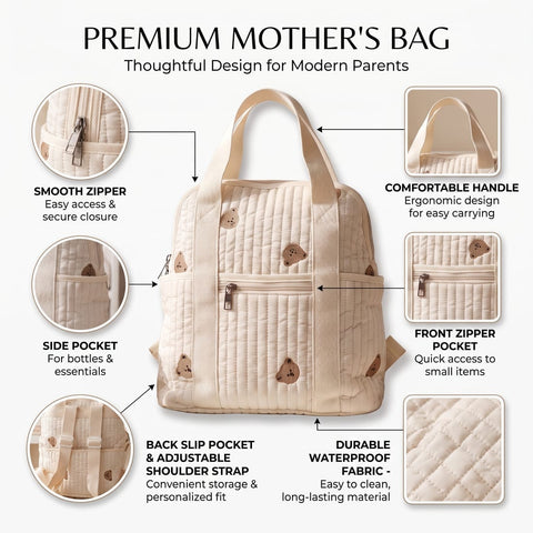 Premium quilted mother bag