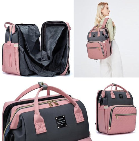 Pink and grey 2_in_1 bed bag