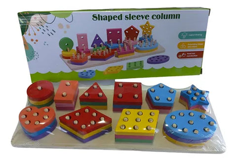 Wooden shaped sleeve column