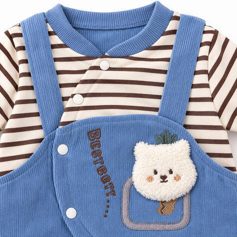 Bear Hug Corduroy Baby Romper