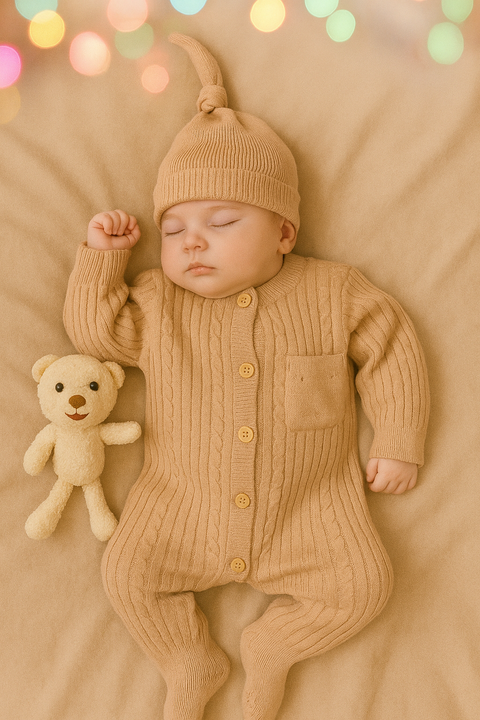Brown wool romper