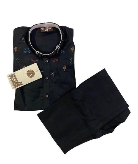 Printed black shalwar kameez