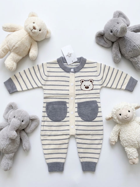 Wool knit grey lining romper