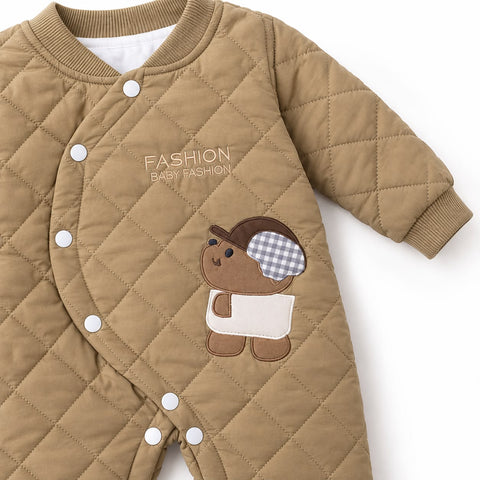 Mini bear quilted romper