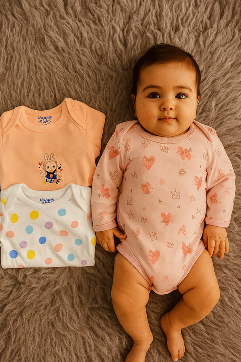 Pack of 3 full sleeve bodysuit