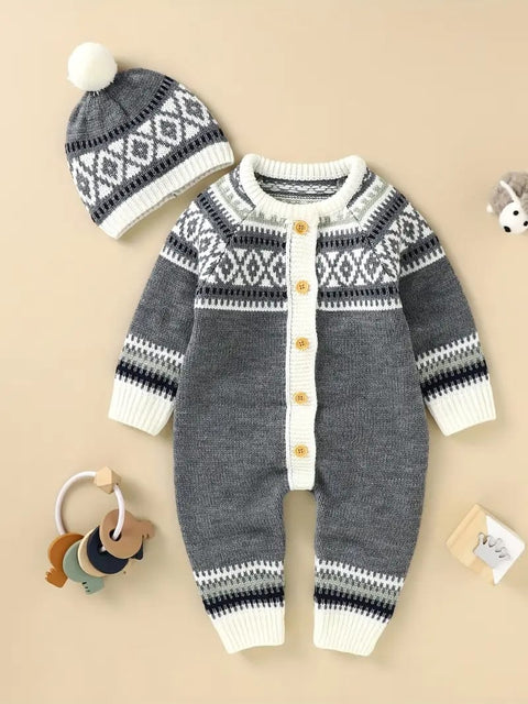 Wool romper and cap
