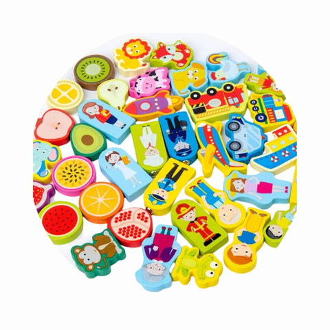 Wooden education puzzle board