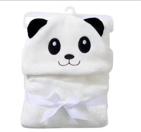 White panda fleece blanket