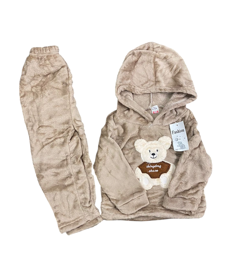 Brown bear fleece dress
