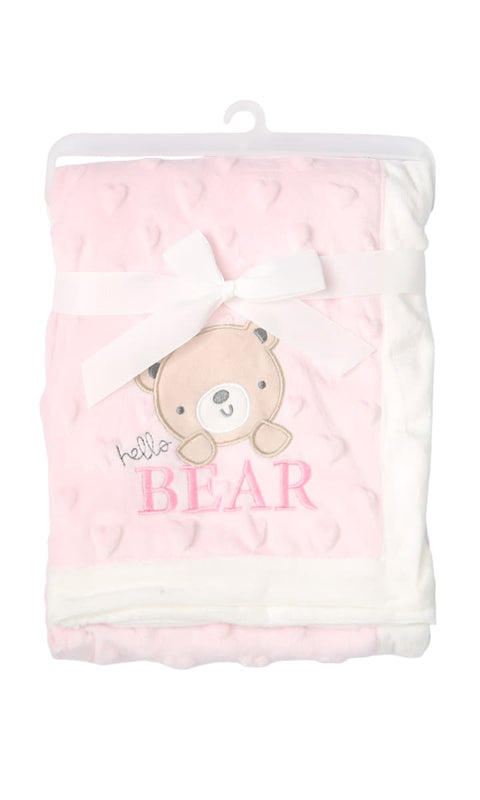 Dotted plush pink blanket