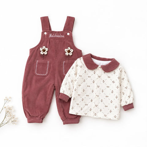 Flora baby dunagree set