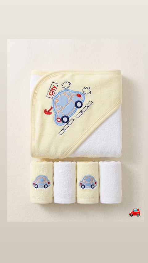 Baby's little car towel set