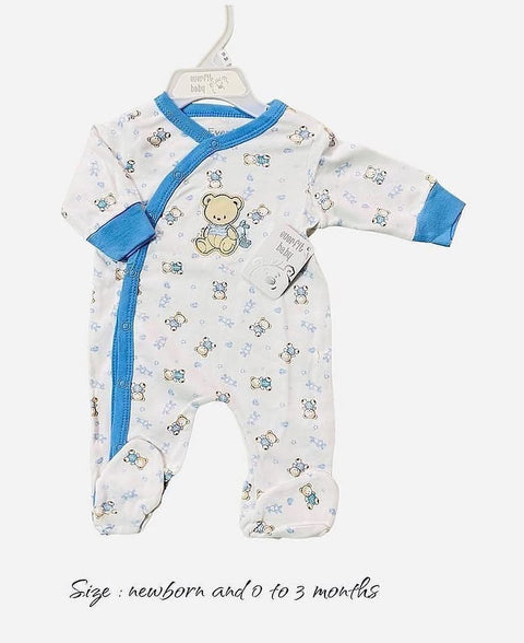 Blue bear newborn romper