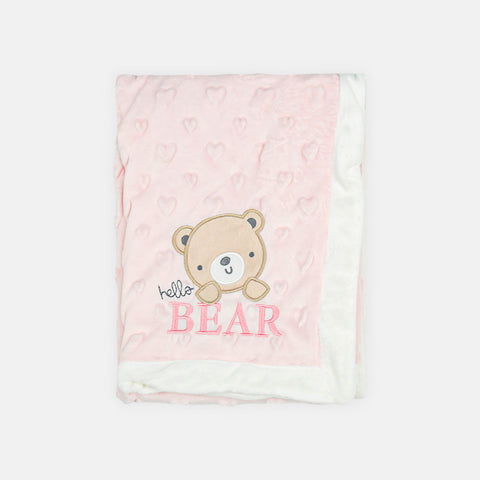 Dotted plush pink blanket