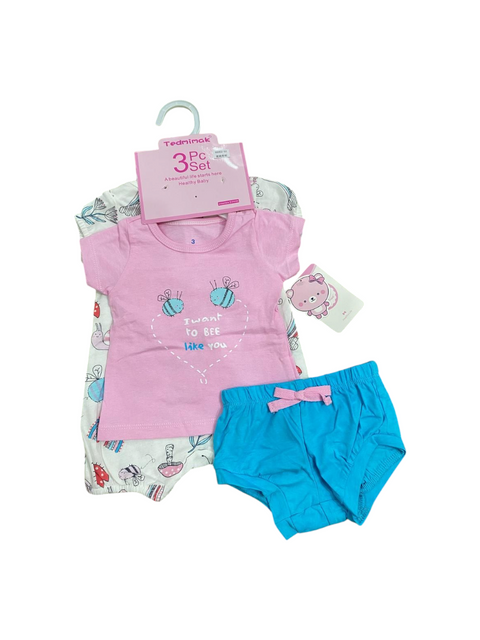 Pink rainbow 3 pcs summer dress