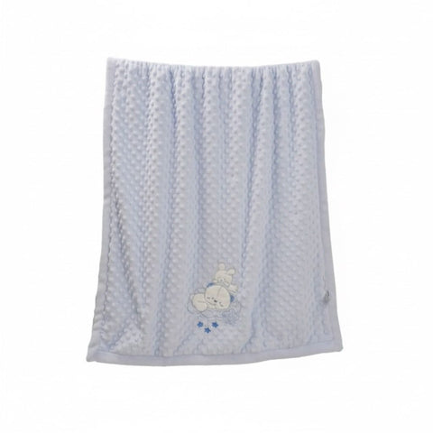 Blue dotted quilted blanket