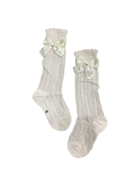 Beautiful pearl bow socks