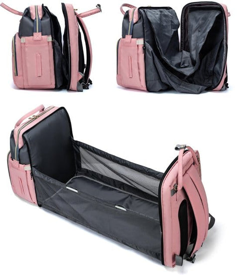 Pink and grey 2_in_1 bed bag