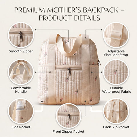 Premium quilted mother bag
