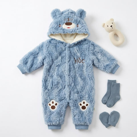 Cute bear fur romper