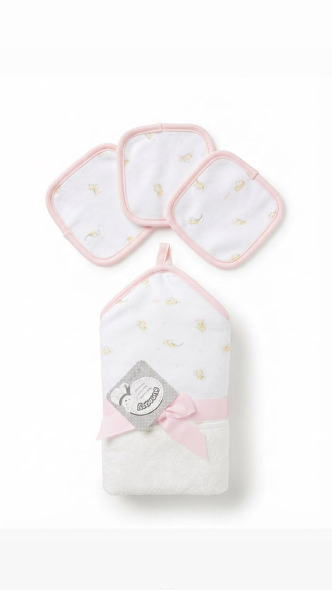 Pink angel towel set
