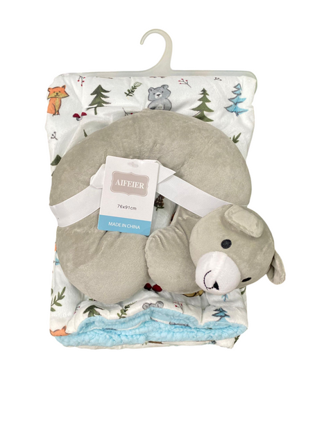 Round pillow character blanket