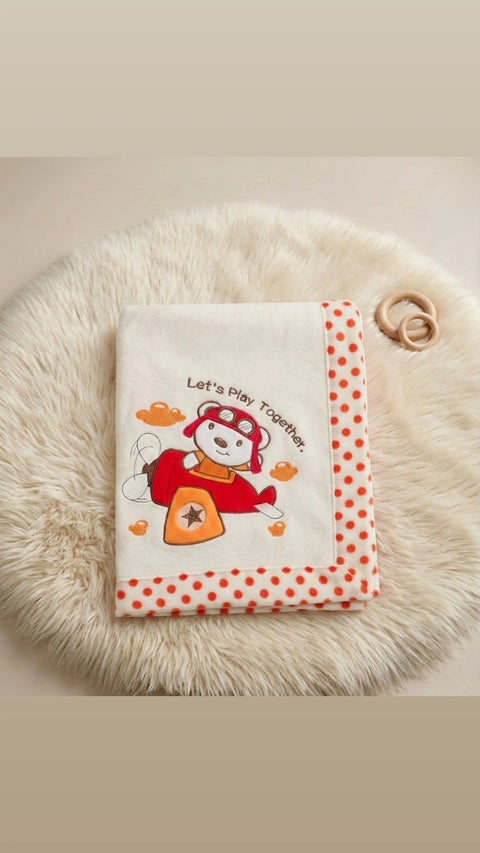 Let's play together dotted blanket