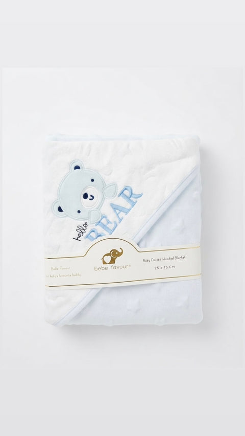 Blue bear plush blanket