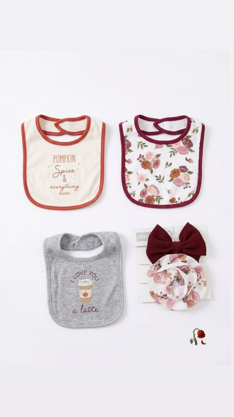 Pumpkin spice bib set
