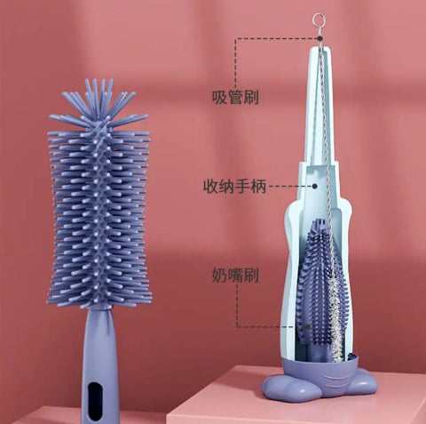 3 pcs silicon feeder brush set