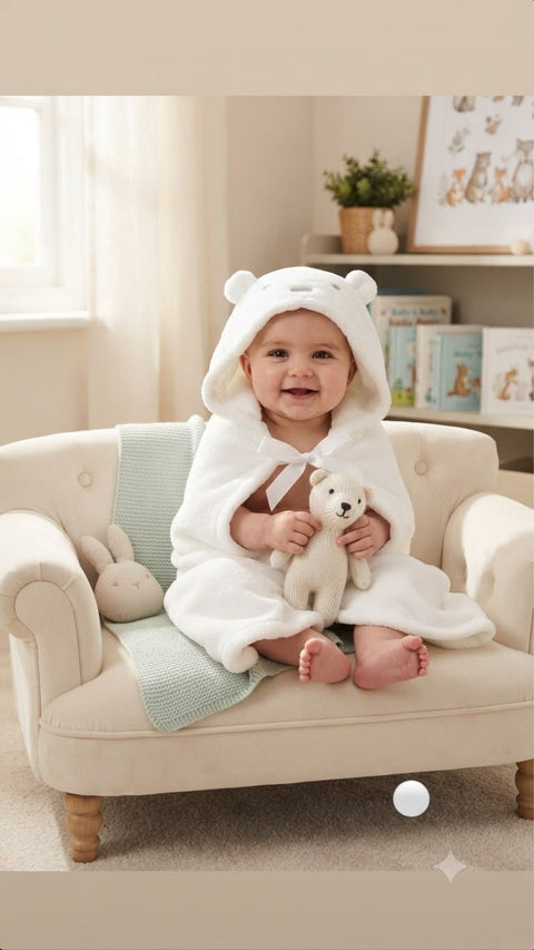 White bear fleece blanket