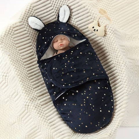 Blue star plush swaddle