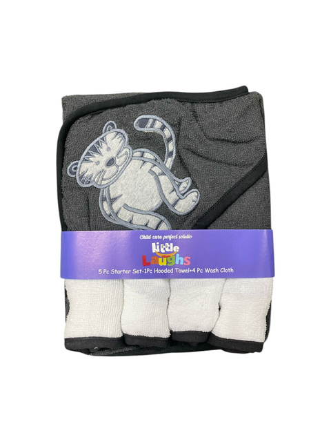 Gray lion bath towel set