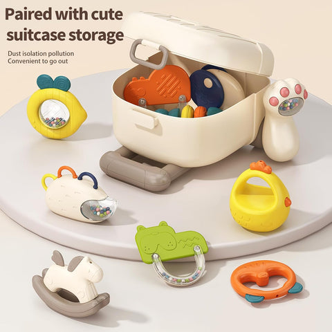 Briefcase baby rattle 10 pieces