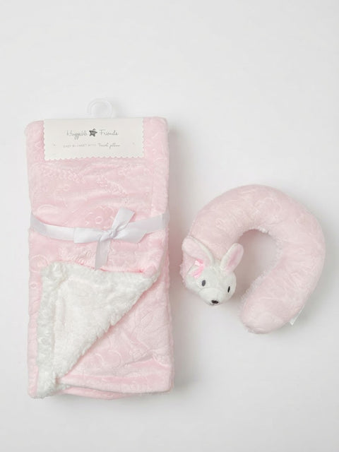 Blush bunny blanket set