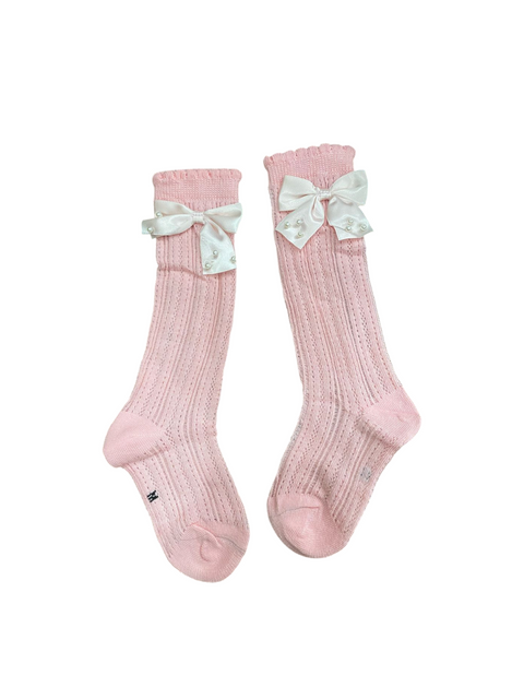 Beautiful pearl bow socks