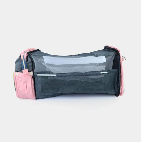 Pink and grey 2_in_1 bed bag