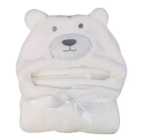 White bear fleece blanket