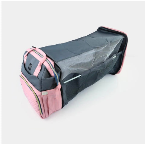 Pink and grey 2_in_1 bed bag