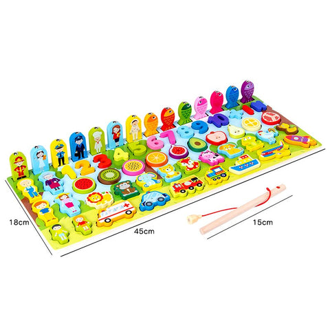 Wooden education puzzle board