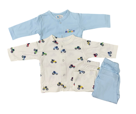 White and blue night suit set