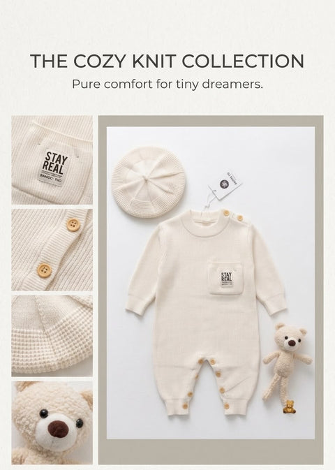 Teddy and toffee butercream knit set