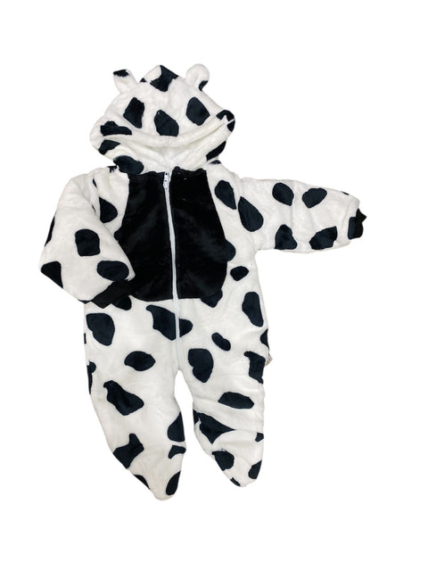 Black cow print winter romper